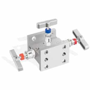 Manifold de 3 vias flange x flange standard