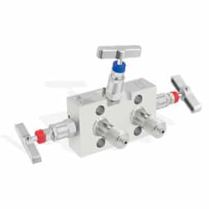 Manifold de 3 vias flange x rosca macho direct mounting