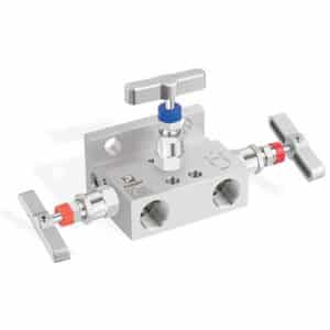 Manifold de 3 vias flange x rosca standard