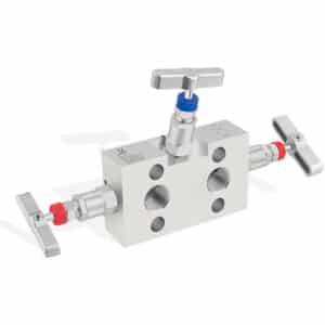 Manifold de 3 vias flange x rosca direct mounting