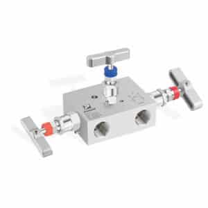 Manifold de 3 vias rosca x rosca standard