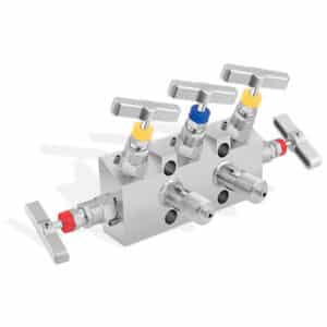 Manifold de 5 vias flange x rosca macho direct mounting